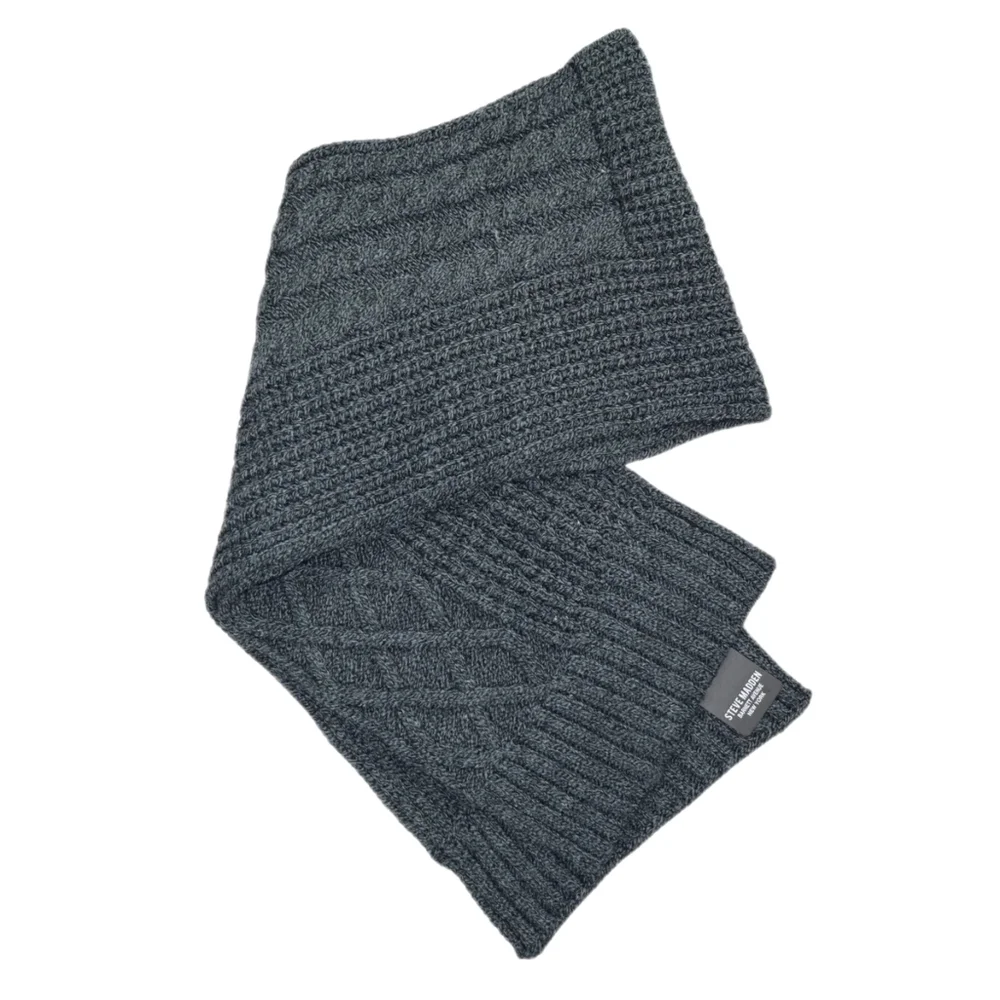 Steve Madden, Mens Knit Scarf, Dark Gray
